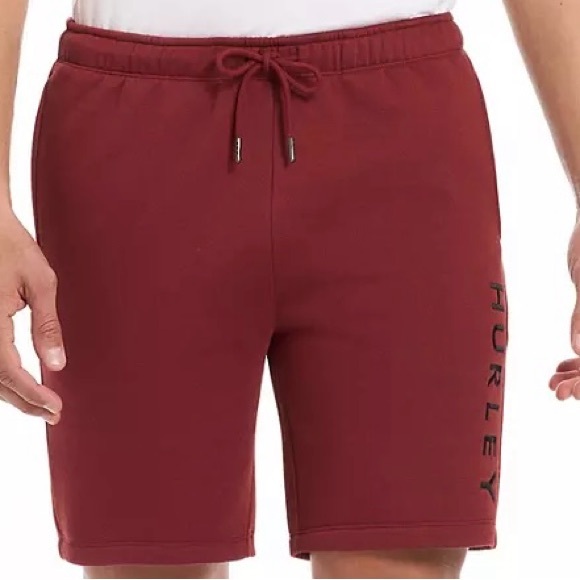 Hurley Men’s Logo Fleece Shorts Size (XXL,L) Red - Picture 1 of 8